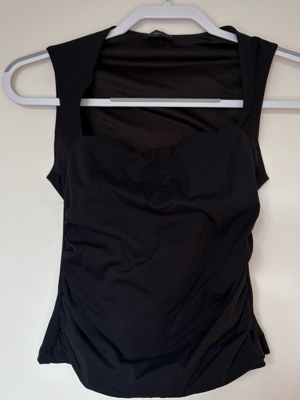 Dynamite Black Sleeveless Ruched Tank Top